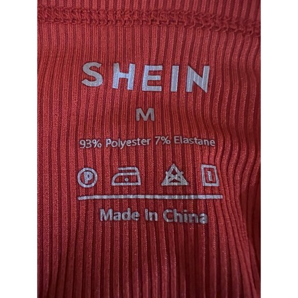 Shein Tank Crop Top Red Ribbed ~ Size Medium - Picture 5 of 5